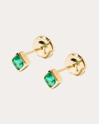Shop Milamore Women's Emerald Self Love Large Stud Earrings In Green