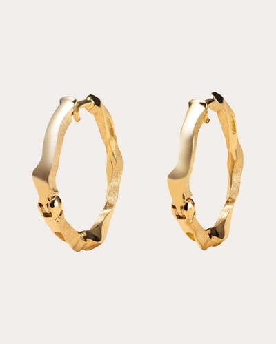 Shop Milamore Women's 18k Gold Kintsugi En Medium Hoop Earrings