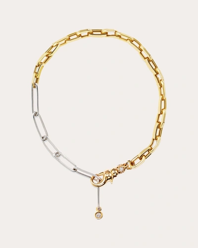 Shop Milamore Women's Diamond & 18k Gold Duo Chain Jr. Bracelet In Yellow Gold/white Gold