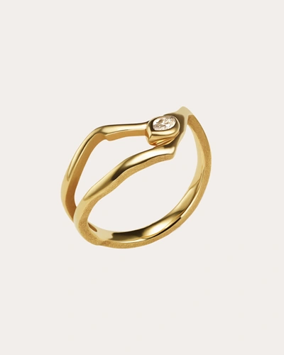 Shop Milamore Women's Single Diamond Kintsugi Ring I In Gold