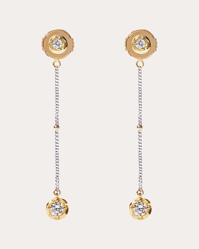 Shop Milamore Women's Diamond & Two-tone Kintsugi En Drop Earrings In Gold