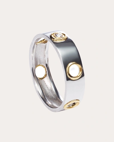 Shop Milamore Women's Diamond & Platinum En Open Kintsugi Ring In Silver