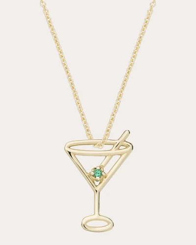 Shop Aliita Women's Emerald Martini Pendant Necklace In Gold