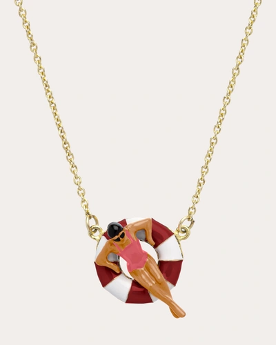 Shop Aliita Women's Flotadora Pendant Necklace In Burgundy/bubblegum Pink