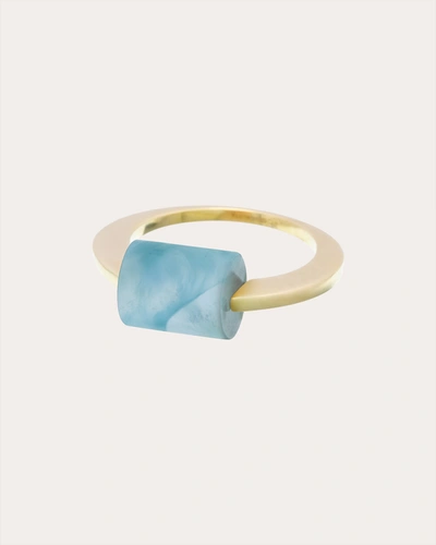 Shop Aliita Women's Amazonite Deco Cilindro Ring In Blue