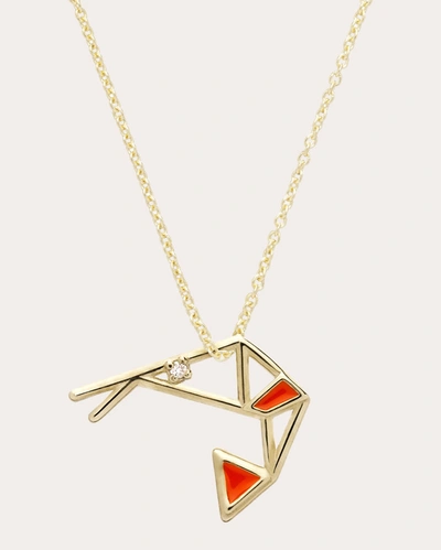 Shop Aliita Women's Camaron Brillante Diamond Pendant Necklace In Gold