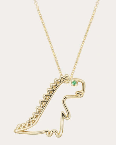 Shop Aliita Women's Emerald Dino Pendant Necklace In Gold