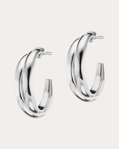 Shop The Gild Women's Silver Layered Hoop Earrings