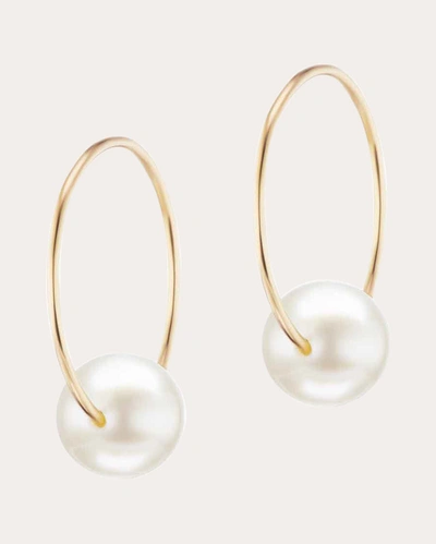 Shop The Gild Women's Small Floating Pearl Hoop Earrings In Gold