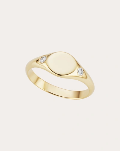 Shop The Gild Women's Petite Diamond Signet Ring In Gold