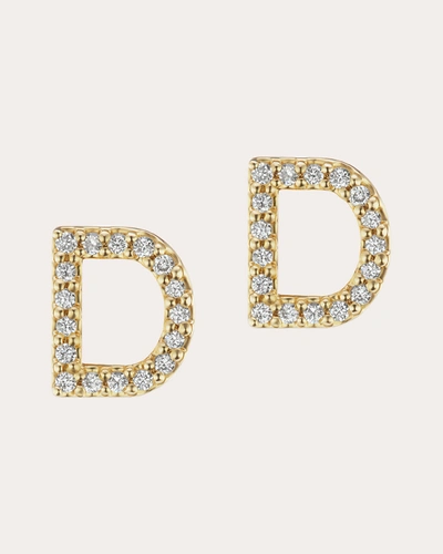 Shop The Gild Women's Diamond Initial Stud Earring In Gold