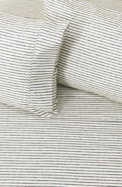 Woven & Weft Stripe Microfiber Sheet Set In Dark Grey