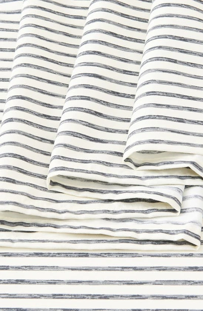 Woven & Weft Stripe Microfiber Sheet Set In Dark Grey