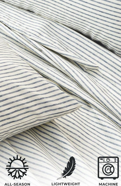 Woven & Weft Stripe Microfiber Sheet Set In Blue
