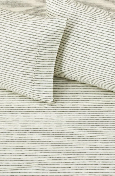 Woven & Weft Stripe Microfiber Sheet Set In Seafoam