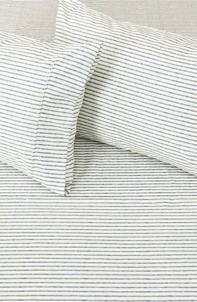 Woven & Weft Stripe Microfiber Sheet Set In Blue
