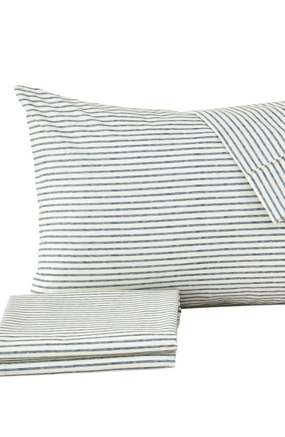 Woven & Weft Stripe Microfiber Sheet Set In Blue