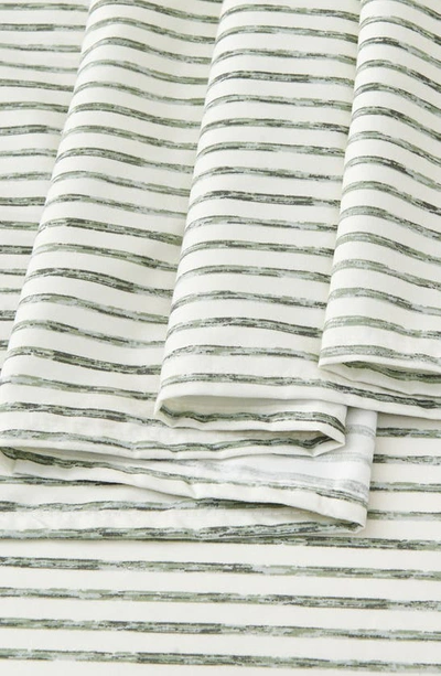Woven & Weft Stripe Microfiber Sheet Set In Seafoam