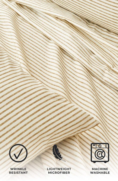 Woven & Weft Stripe Microfiber Sheet Set In Light Taupe