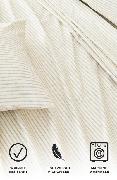 Woven & Weft Stripe Microfiber Sheet Set In Light Grey