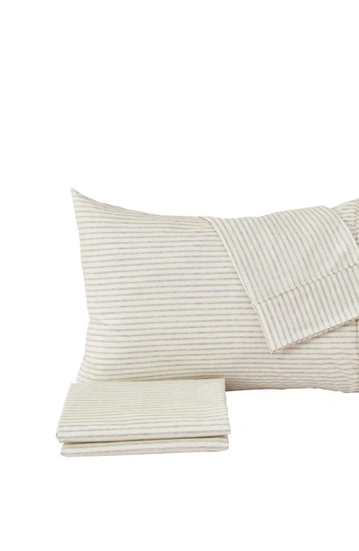 Woven & Weft Stripe Microfiber Sheet Set In Light Grey