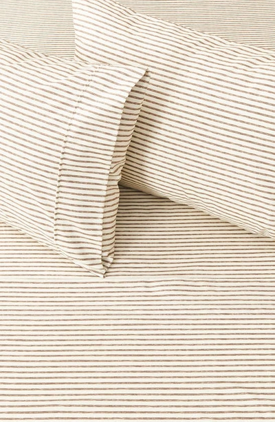 Woven & Weft Stripe Microfiber Sheet Set In Taupe