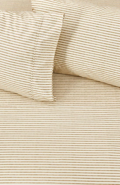 Woven & Weft Stripe Microfiber Sheet Set In Light Taupe