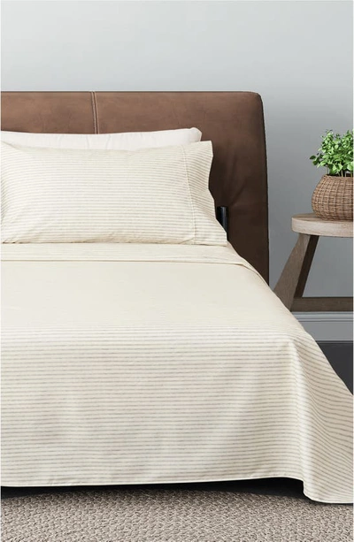 Woven & Weft Stripe Microfiber Sheet Set In Light Grey