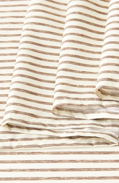 Woven & Weft Stripe Microfiber Sheet Set In Taupe