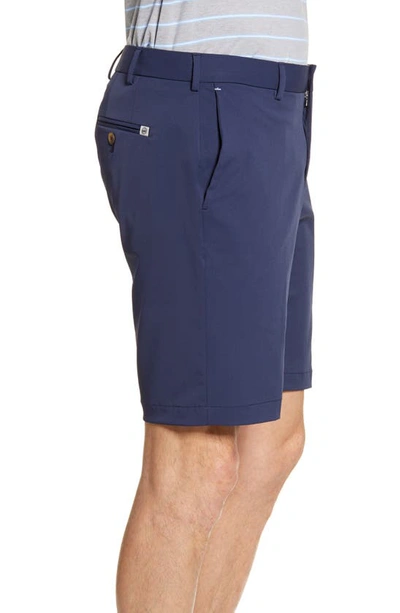 Shop Peter Millar Stealth Stretch Twill Performance Shorts In Navy
