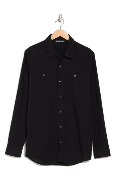 Shop Travismathew Easy Breeze Stretch Button-up Shirt In Black