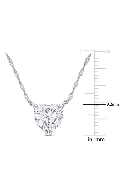 Shop Delmar Heart Shape Lab Created Moissanite Pendant Necklace In White