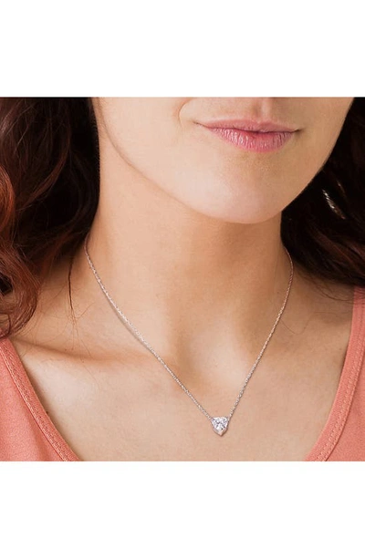 Shop Delmar Heart Shape Lab Created Moissanite Pendant Necklace In White