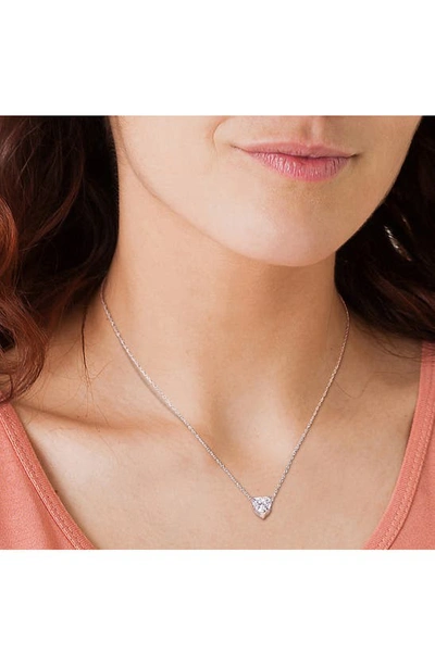 Delmar Heart Shape Lab Created Moissanite Pendant Necklace In White