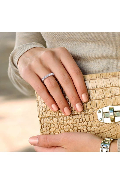 Delmar Lab Created Moissanite Band Ring In White