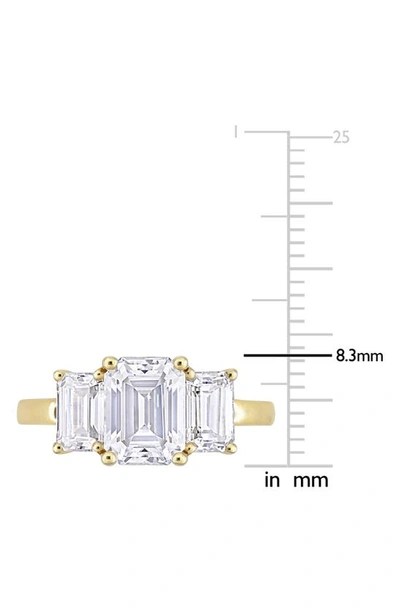 Delmar Emerald Cut Lab Created Moissanite Ring In Gold