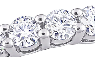 Delmar 10k White Gold Created Moissanite Infinity Band Ring In White
