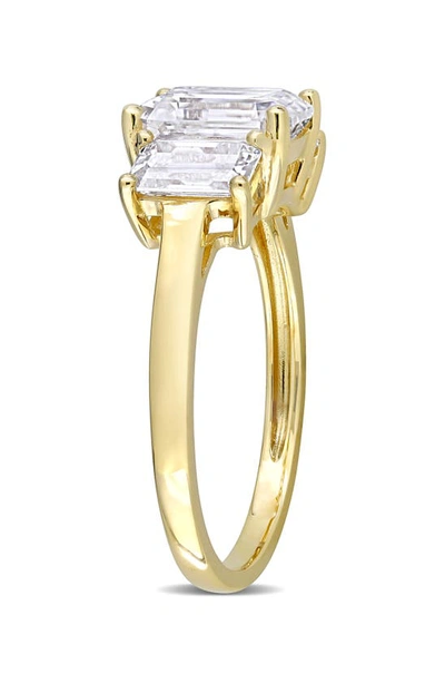 Delmar Emerald Cut Lab Created Moissanite Ring In Gold