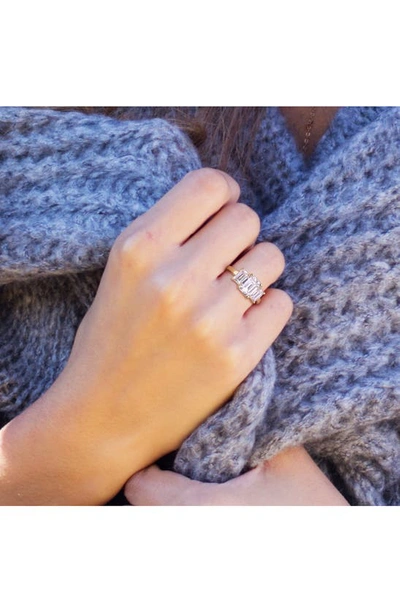 Delmar Emerald Cut Lab Created Moissanite Ring In Gold