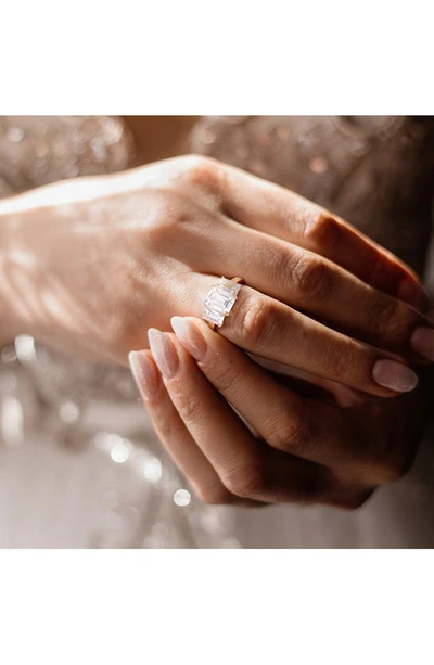 Delmar Emerald Cut Lab Created Moissanite Ring In Gold