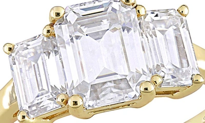 Delmar Emerald Cut Lab Created Moissanite Ring In Gold