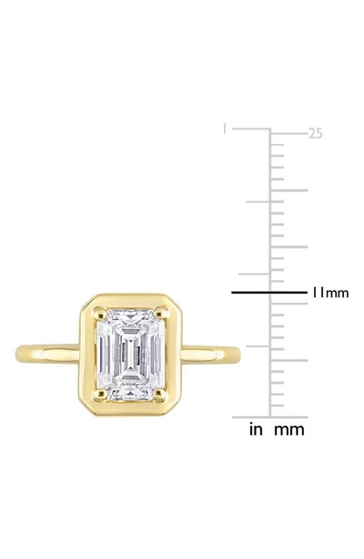 Delmar Emerald Cut Lab Created Moissanite Ring In Gold