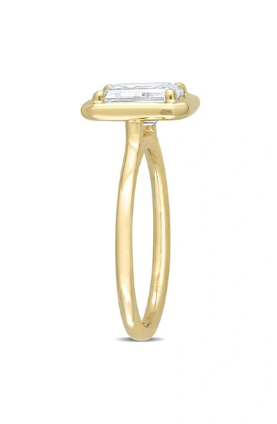 Delmar Emerald Cut Lab Created Moissanite Ring In Gold