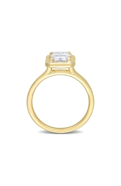 Delmar Emerald Cut Lab Created Moissanite Ring In Gold