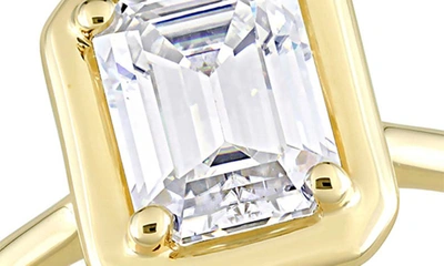 Delmar Emerald Cut Lab Created Moissanite Ring In Gold