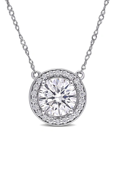 Shop Delmar Lab Created Moissanite Pendant Necklace In White