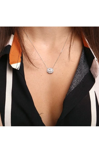 Delmar Lab Created Moissanite Pendant Necklace In White