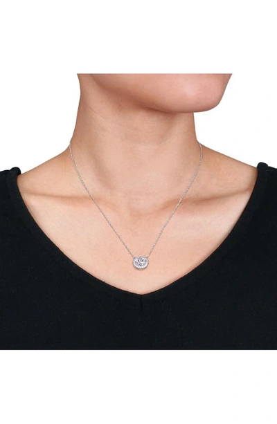 Shop Delmar Lab Created Moissanite Pendant Necklace In White