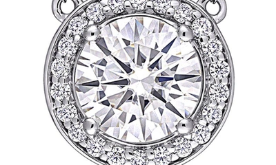 Delmar Lab Created Moissanite Pendant Necklace In White