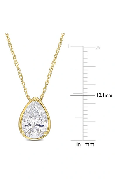 Shop Delmar Lab Created Moissanite Teardrop Pendant Necklace In Gold